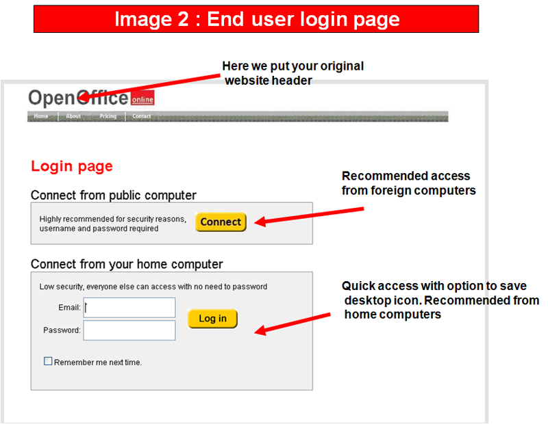 clouditup - end user login page